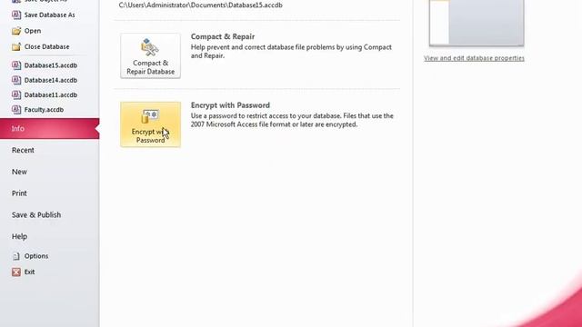 Create Password for MS Access 2007 Database File | How to Set Password for MS Access Database File смотреть онлайн