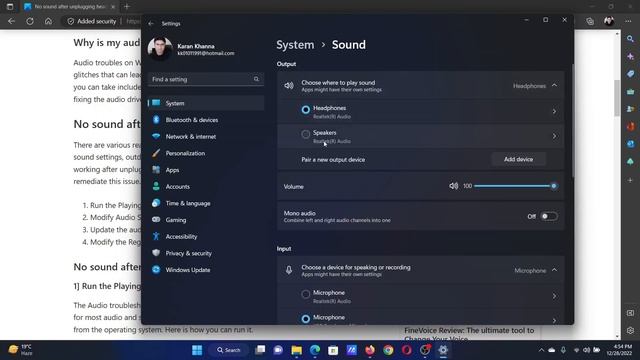 No sound after unplugging headphones in Windows 11/10 смотреть онлайн