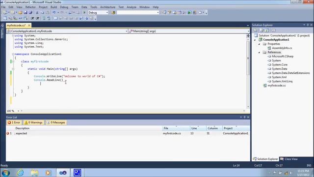 Use of error List Window смотреть онлайн