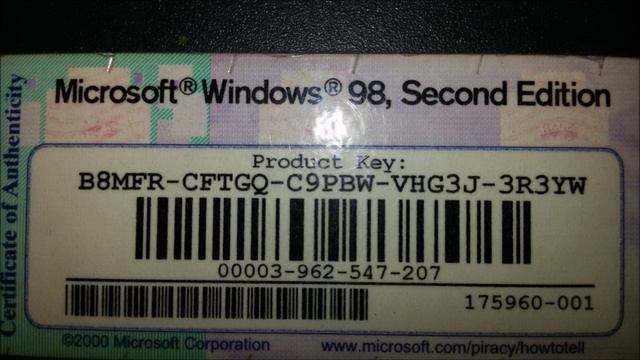 Windows 98, Second Edition Key смотреть онлайн