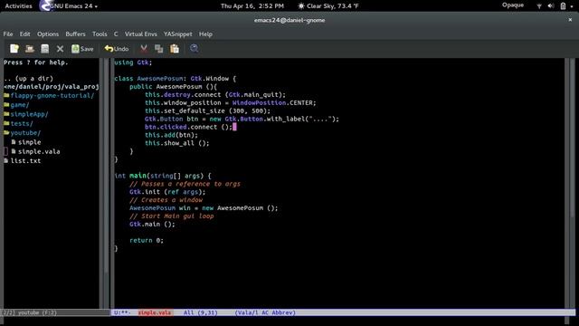 Vala Tutorial Part 2 - Gtk Buttons смотреть онлайн