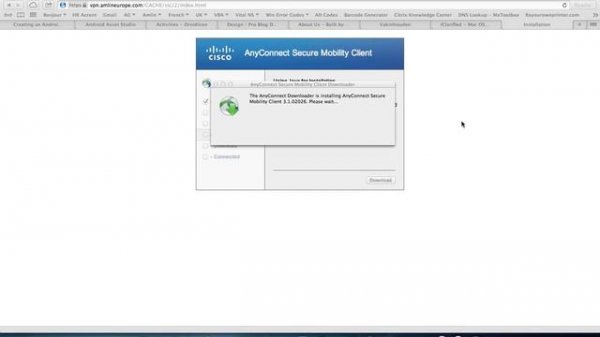 Installing the Cisco AnyConnect Client on Mac OS with Safari