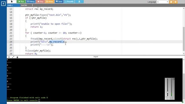 T4 File Handling in C Binary Read Write Seek Set Start смотреть онлайн