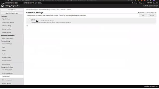 Enable TLS for RUI Canon MFP смотреть онлайн