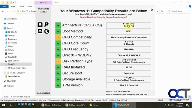 Check to See if Your Computer is Compatible with Windows 11 Using WhyNotWin11 смотреть онлайн