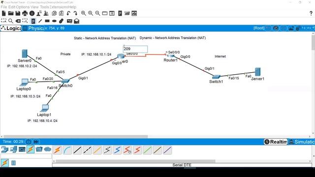 28 - CCNA - Network Address Translation (NAT) - Building Topology - شرح смотреть онлайн