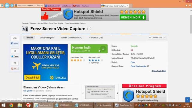 İLK VİDEO/ freez screen video capture windows 8,xp kurulumu смотреть онлайн