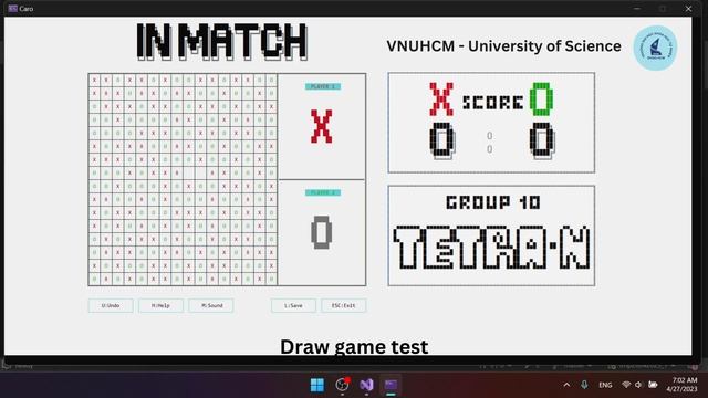 CARO GAME | Programming techniques | Group 10 - 22CTT04 | VNUHCM - University of Science | Demo смотреть онлайн
