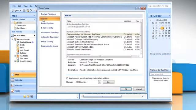 Microsoft® Outlook 2007: Turn off or manage installed add-ins on Windows® 7? смотреть онлайн