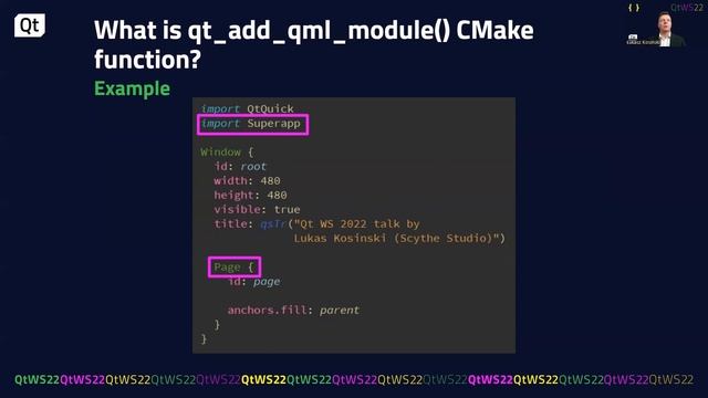 CMake and Qt. qt_add_qml_module in Practice | #QtWS22 смотреть онлайн