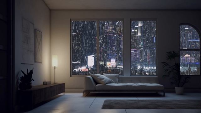Rain by Window | Recline on the Sofa and Listen to the Rain - Enjoy the Coziness of Living Room смотреть онлайн