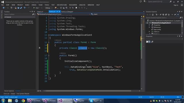 C# WinForm Property Bindings смотреть онлайн