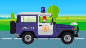 Синий трактор и полицейская машина