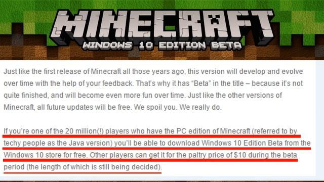 News | Minecraft Windows 10 Edition Beta | Release Date & Free Pricing смотреть онлайн