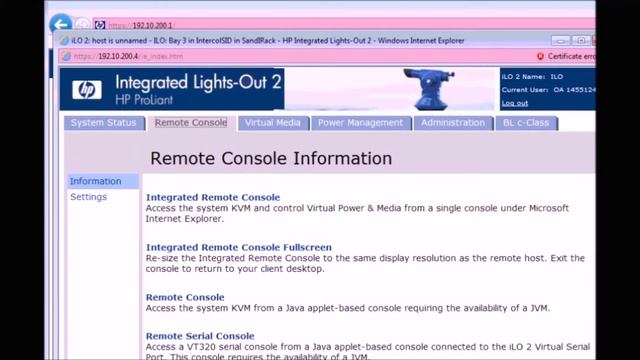 HP C7000 Blade Enclosure - OnBoard Administrator