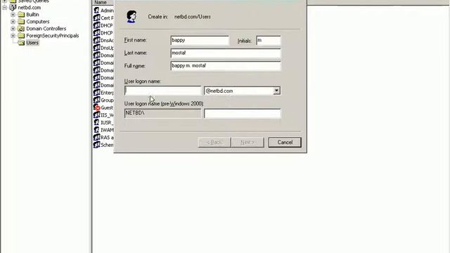 Create user in domain & rename (Computer Networking Video Tutorial-35) смотреть онлайн