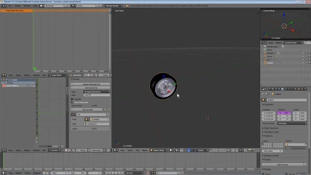 Blender drivers tutorial - Synchronize wheel rotation with car motion смотреть онлайн