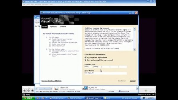 Hướng dẫn cài MicroSoft Visual Fox Pro 9.0 SP2