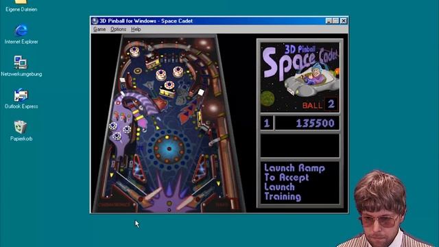 My first let's play video ever on Windows 98 – 3D Pinball Space Cadet смотреть онлайн