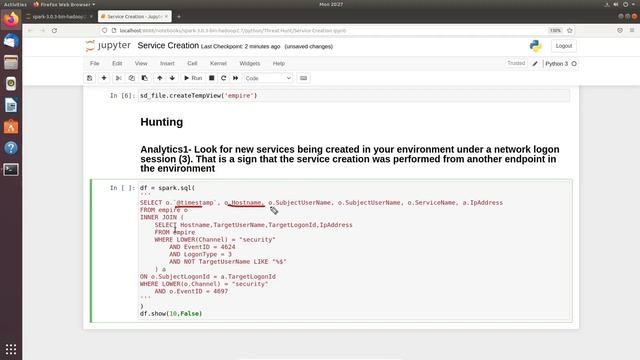 Threat Hunting Course with Jupyter, Hunting for Service Creation , Part 4 смотреть онлайн