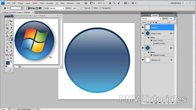 Crea un logo Profesional estilo Windows Vista con Photoshop CS4 смотреть онлайн