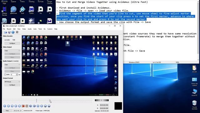 How to Cut Trim and Merge Videos using Avidemux (Ultra Fast) смотреть онлайн