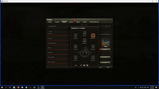 Testing 7.1 sound on WoT (only for Headsets) смотреть онлайн
