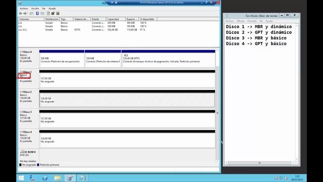 Windows Server 2012 - Diferencia entre disco básico y disco dinámico смотреть онлайн