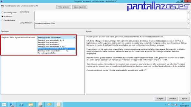 Windows 10 Active Directory GPO: Impedir acceso a las unidades locales. смотреть онлайн