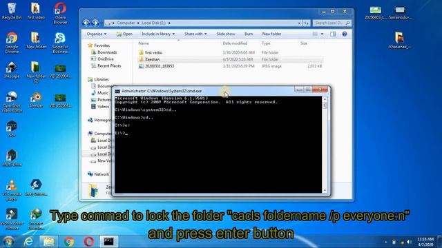 How to lock and unlock the folder using command prompt (CMD) || 2020 смотреть онлайн