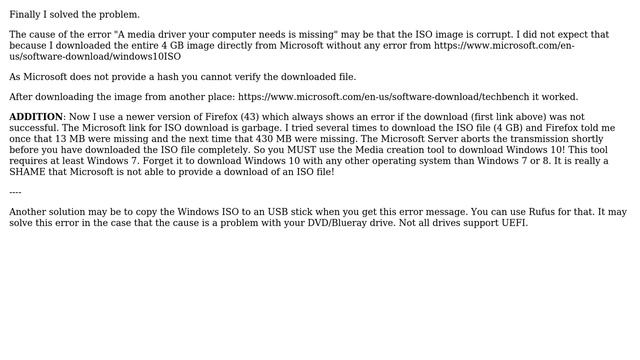 Windows 10 Installation - A media driver your computer needs is missing (4 Solutions!!) смотреть онлайн