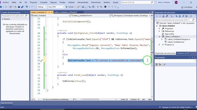 Label y Linklabel C# Visual Studio смотреть онлайн