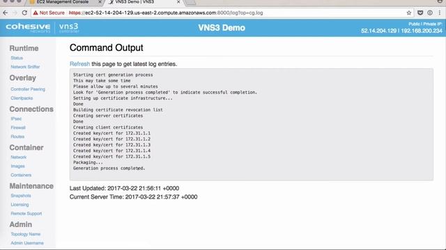 Demo: connect a client server to VNS3 смотреть онлайн