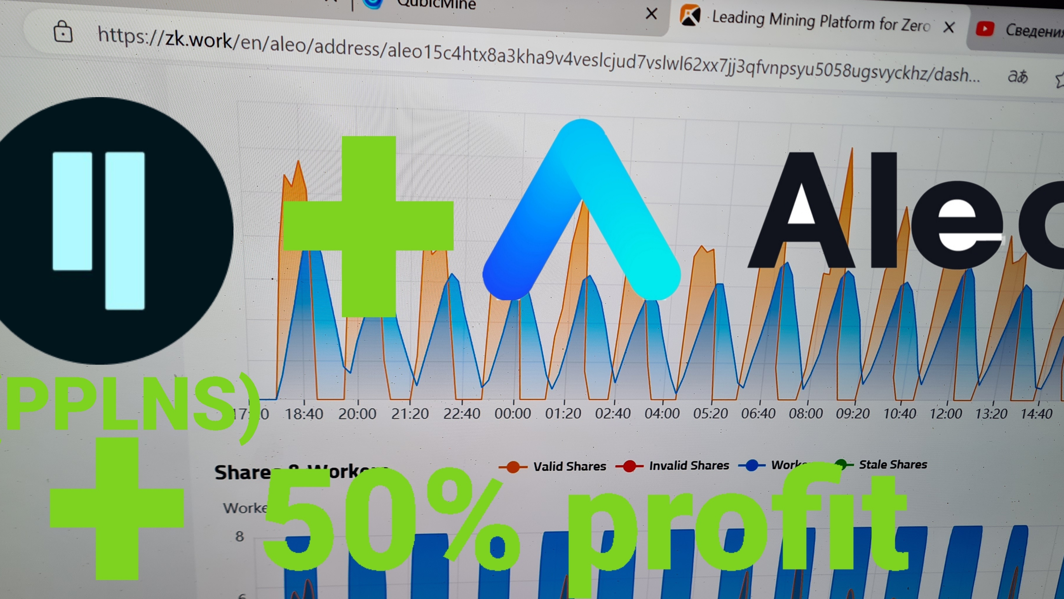 Майнинг на видеокартах. Дуал qubic aleo пул (PPLNS). смотреть онлайн
