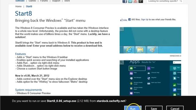 Add Start Button to Windows 8 Consumer Preview смотреть онлайн