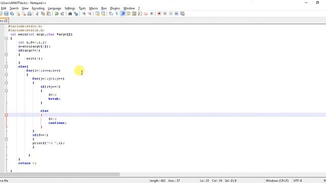 How to write a C PROGRAM TO PRINT PRIME NUMBERS FORM 1 TO N USING COMMAND LINE by C MADE EASY смотреть онлайн