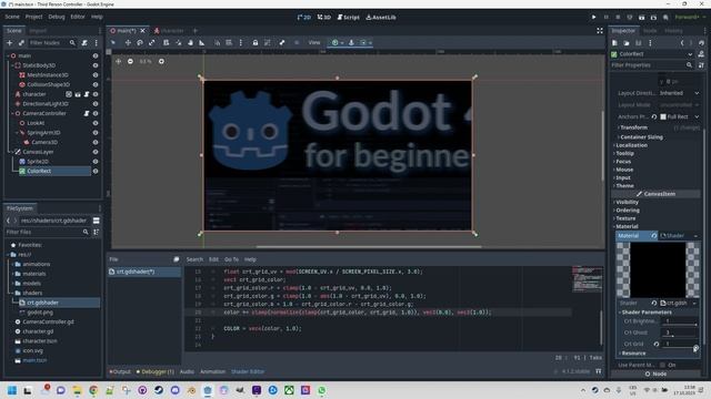 Godot 4: Create an old CRT monitor effect (shader tutorial) смотреть онлайн
