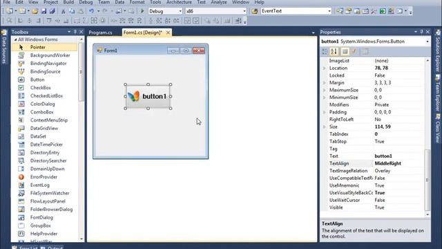 Insert Image To Button and Set Alignment C# смотреть онлайн
