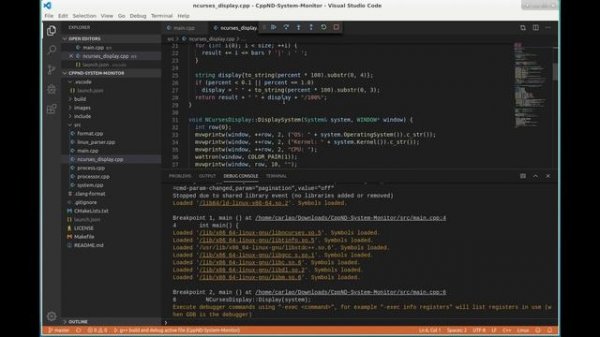 VS code debugging C++ in Linux