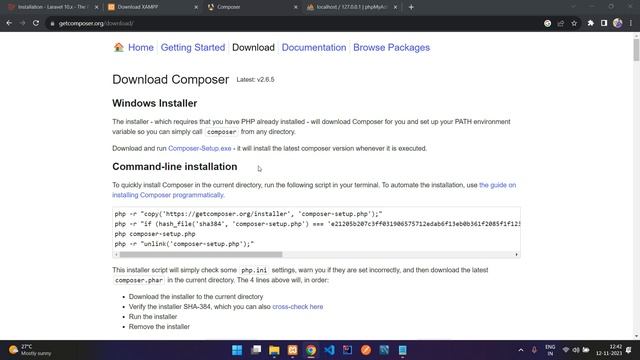 Laravel 10 Tutorial - How to install and run the laravel 10 application on windows 11 using compose смотреть онлайн
