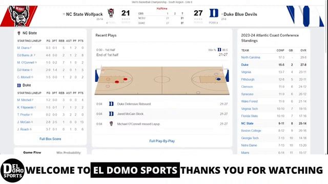 NC STATE VS DUKE LIVE - NCAAM March Madness Elite 8 - MAR 31, 2024 - South Region смотреть онлайн