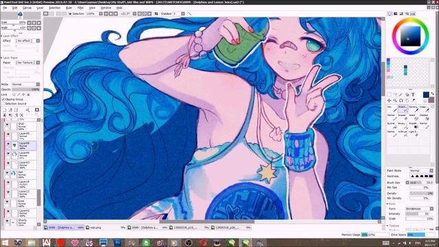 Paint Tool SAI | dolphins and lemon juice ✸ [OC] | Speedpaint смотреть онлайн