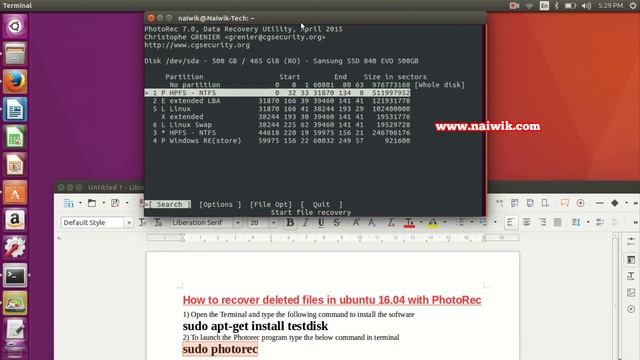 Recover Deleted files in Linux - Ubuntu 16.04 with PhotoRec смотреть онлайн