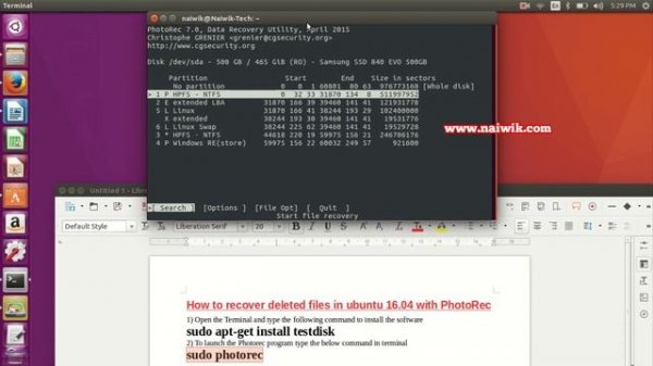 Recover Deleted files in Linux - Ubuntu 16.04 with PhotoRec