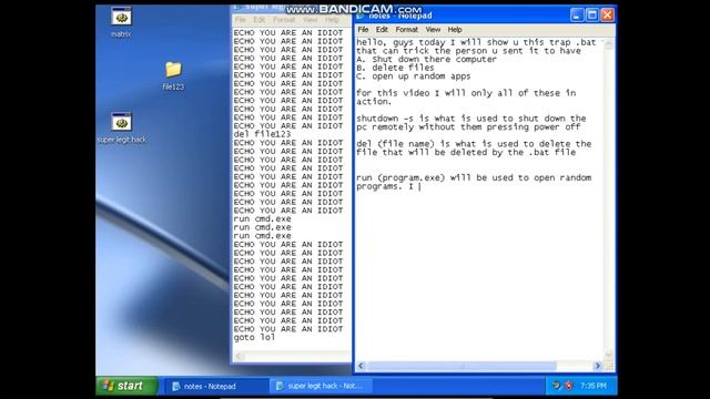 Trap .bat file tested on windows XP (reupload) смотреть онлайн