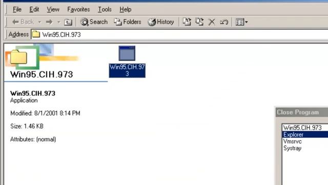Windows 9x CIH On Windows Me.