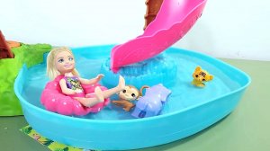 Мультики для малышей. Развивающие игрушки. Набор Barbie Челси с обезьянкой и аксессуарами