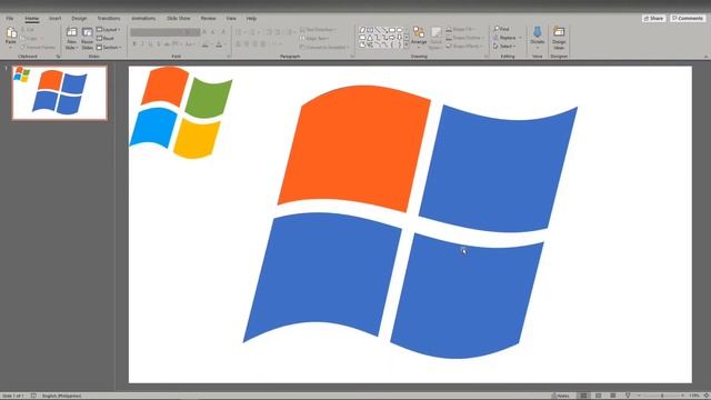 How to create the Windows XP logo in PowerPoint смотреть онлайн