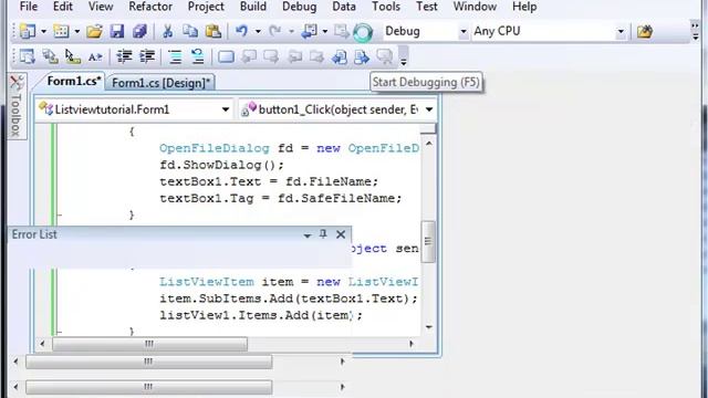 Using ListViews - Adding and Removing Items - C# Visual Studio 2008 смотреть онлайн